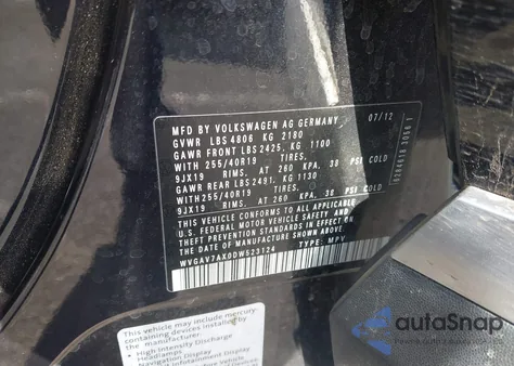 2013 Volkswagen Tiguan Sel из США, поврежденный, VIN WVGAV7AX0DW523124